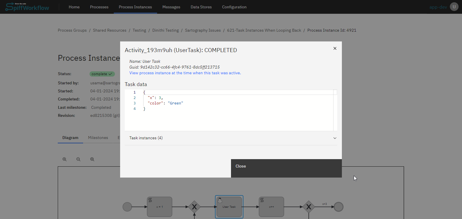 Access task instance