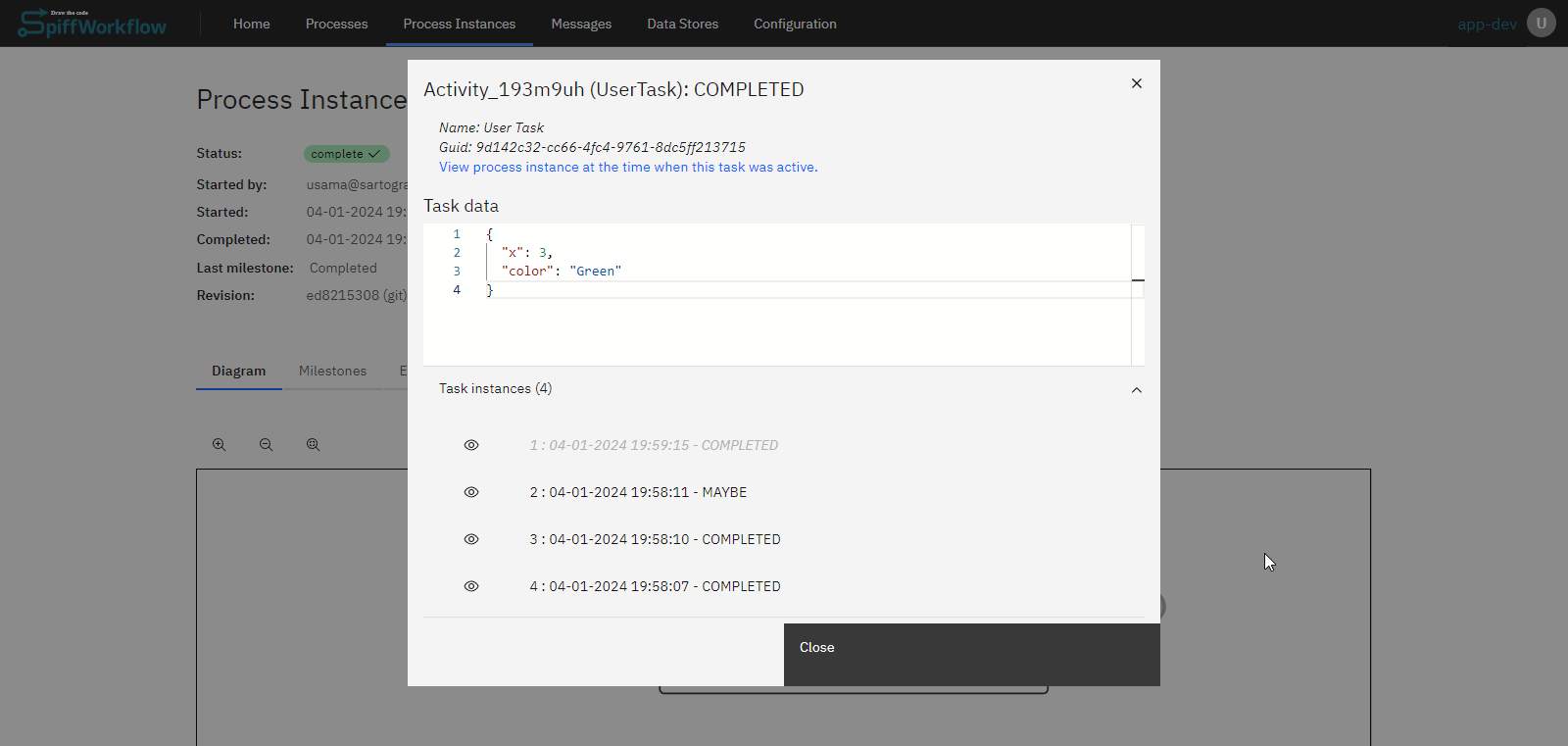 Access task instance